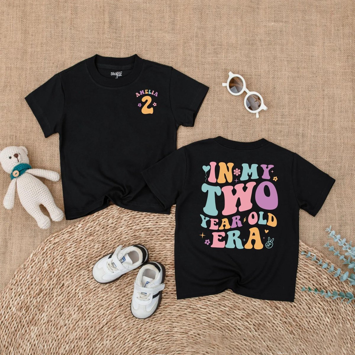 Personalized In My Two Year Old Era Baby Shirt Custom Toddler Girl Birthday Outfit Girls Second Birt 433