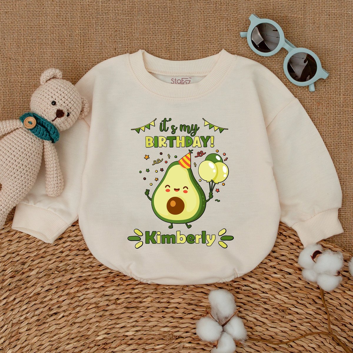Personalized It's My Birthday Avocado Romper Avocado Birthday Bodysuit Holy Guacamole First Birthda 170