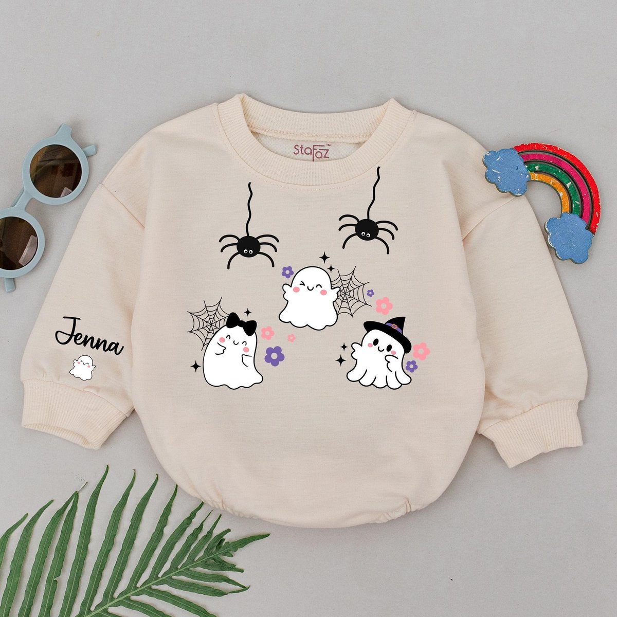 Personalized Little Boo Romper First Halloween Baby Romper Baby Shower Gift Fall Baby Clothes Newbor