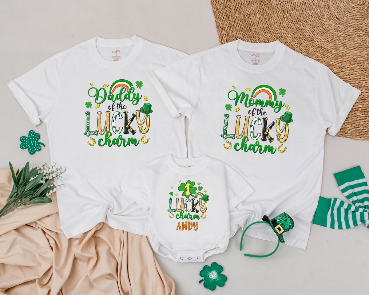 Personalized Lucky Charm Birthday Shirts St Patricks Day Birthday Outfit Lucky One 1st Birthday Boy 184
