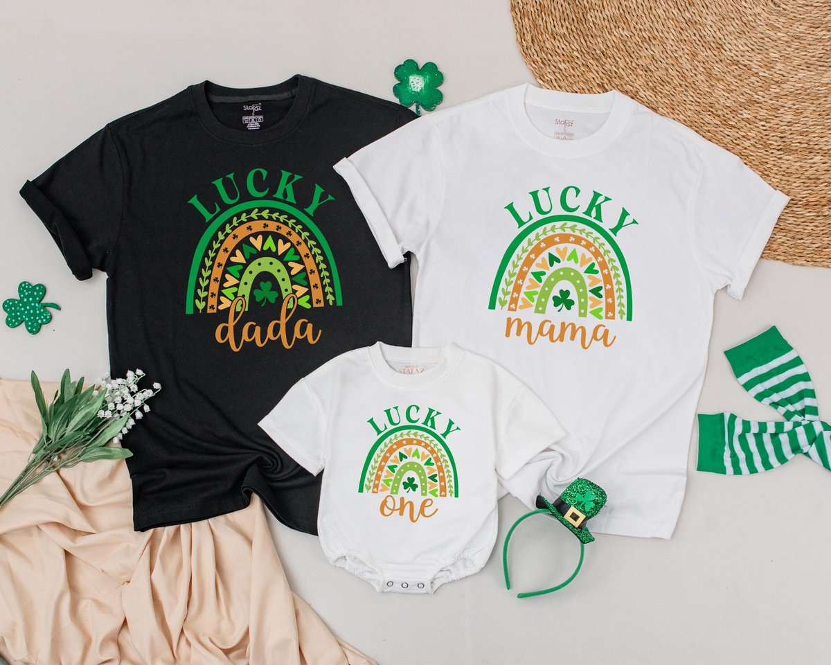 Personalized Lucky Family Shirts Mama and Mini 1st Birthday Outfit St Patricks Day Birthday Shirt Ma 185
