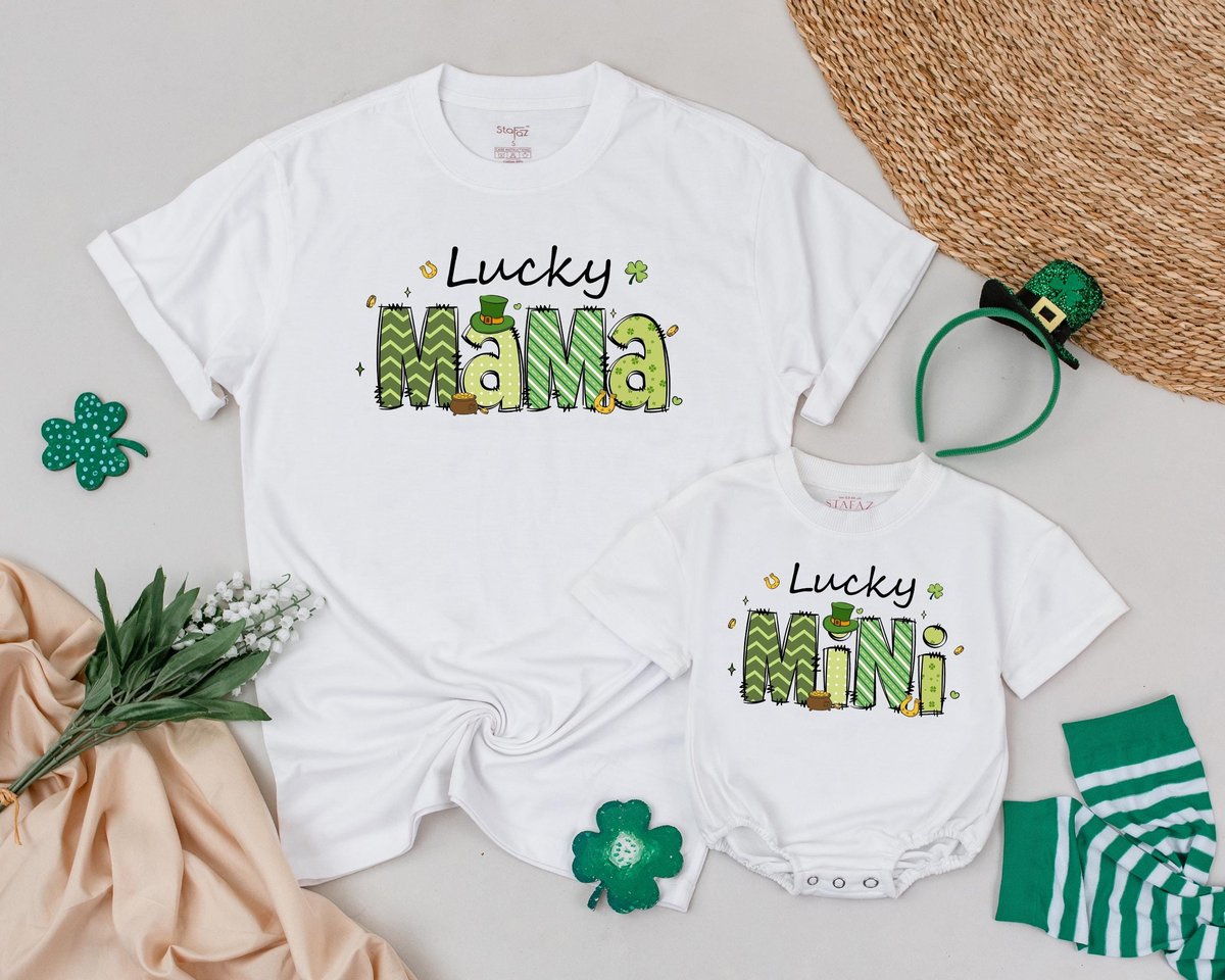 Personalized Mama and Mini Shirts Lucky Charms 1st Birthday Outfit Saint Patricks Day Birthday Shirt 184