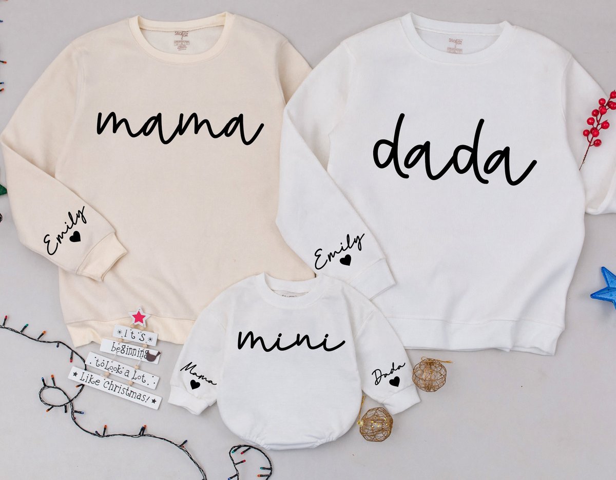 Personalized Mama And Mini Sweatshirt Dada And Baby Matching Family Shirt Daughter Kid Sweatshirt Ch 178