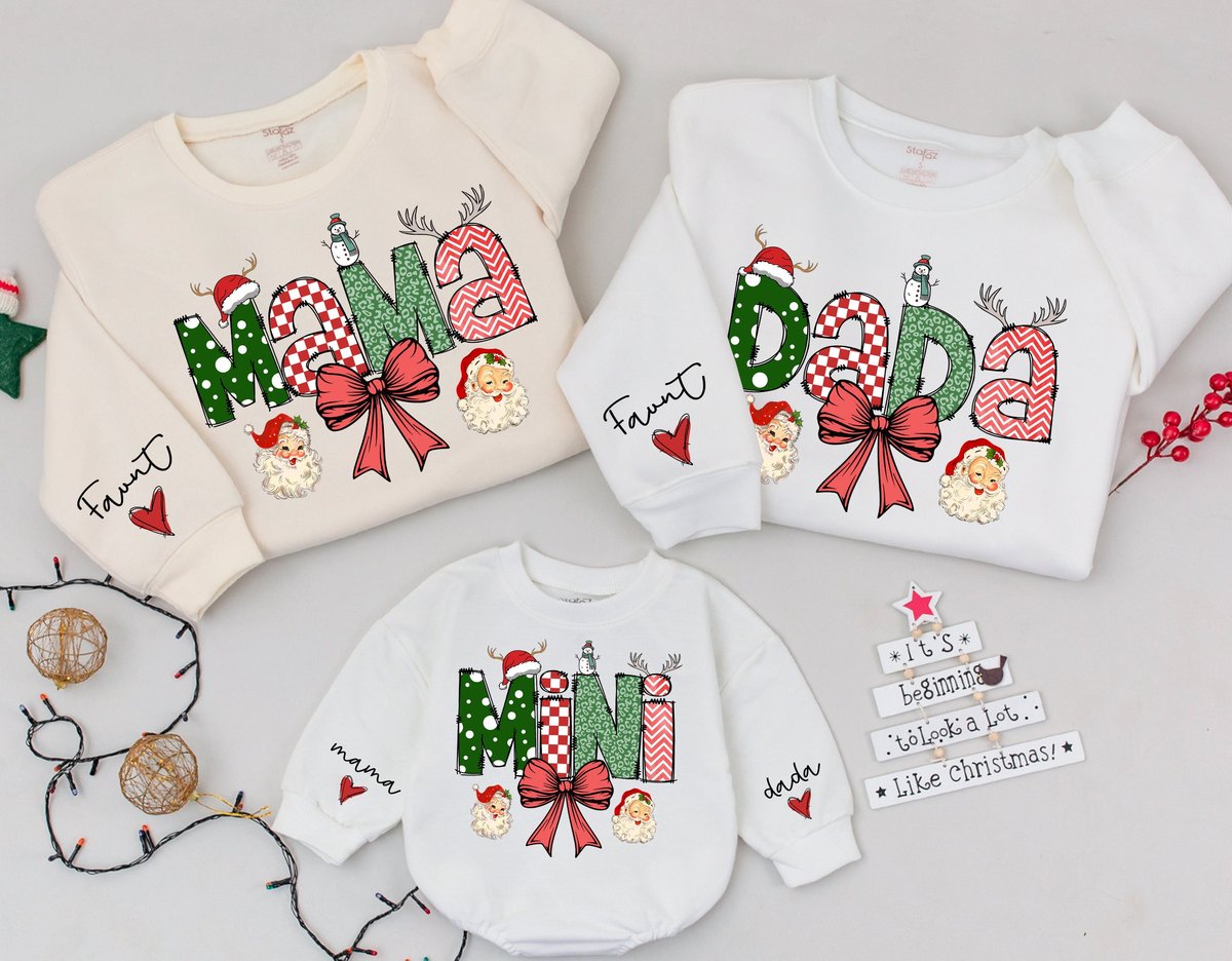 Personalized Mama And Mini Sweatshirt Dada And Baby Matching Family Shirt Daughter Kid Sweatshirt Ch 179