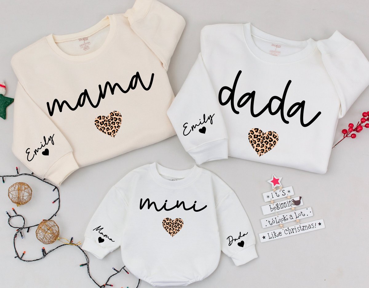 Personalized Mama And Mini Sweatshirt Dada And Baby Matching Family Shirt Daughter Kid Sweatshirt Ch 180
