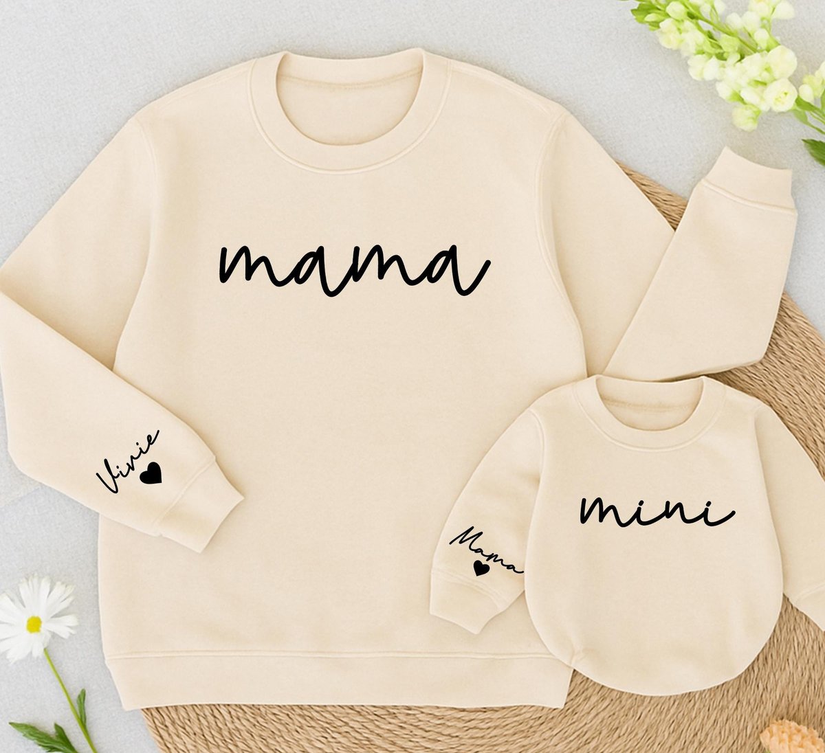 Personalized Mama And Mini Sweatshirt Mom And Baby Matching Family Shirt Daughter Kid Sweatshirt Chr 433
