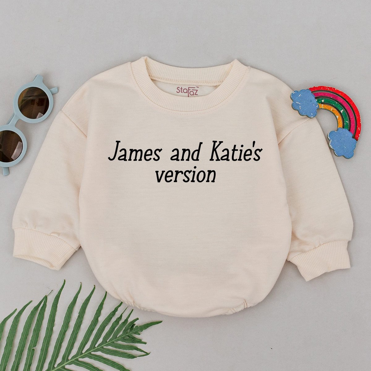 Personalized Mom And Dad's Version Romper Baby Announcement Baby Shower Gift Mommy's Version Swift