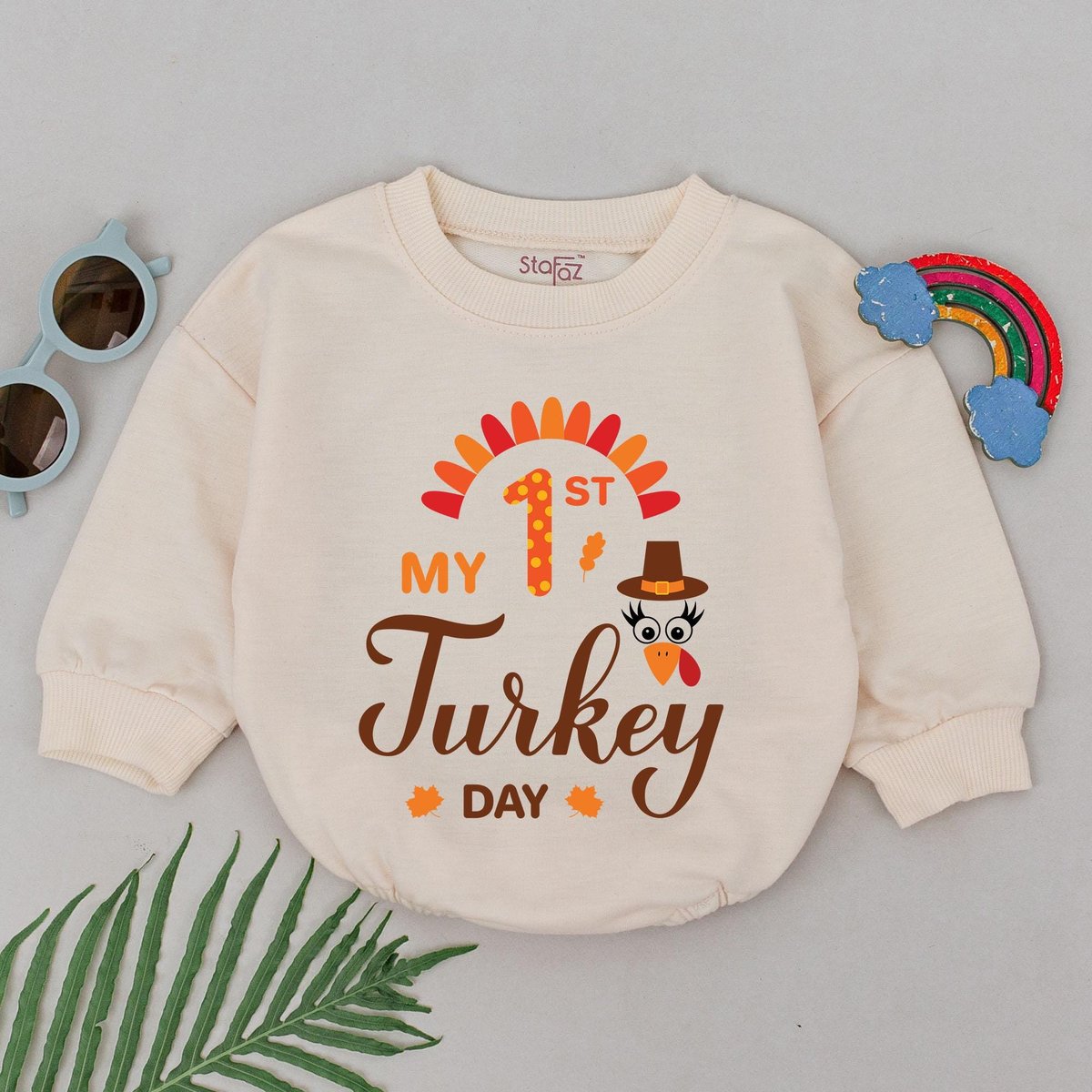 Personalized My 1st Thanksgiving Romper Little Turkey Baby Romper Thankful Turkey Turkey Day Coming