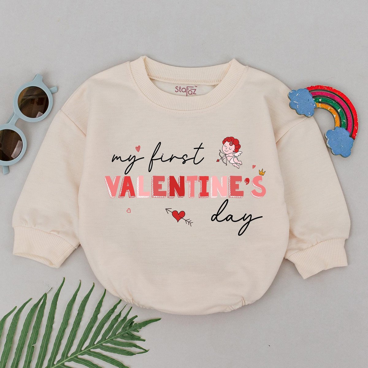 Personalized My 1st Valentine's Day Romper Kids Valentine Outfits 1st Valentines For Baby Little Va