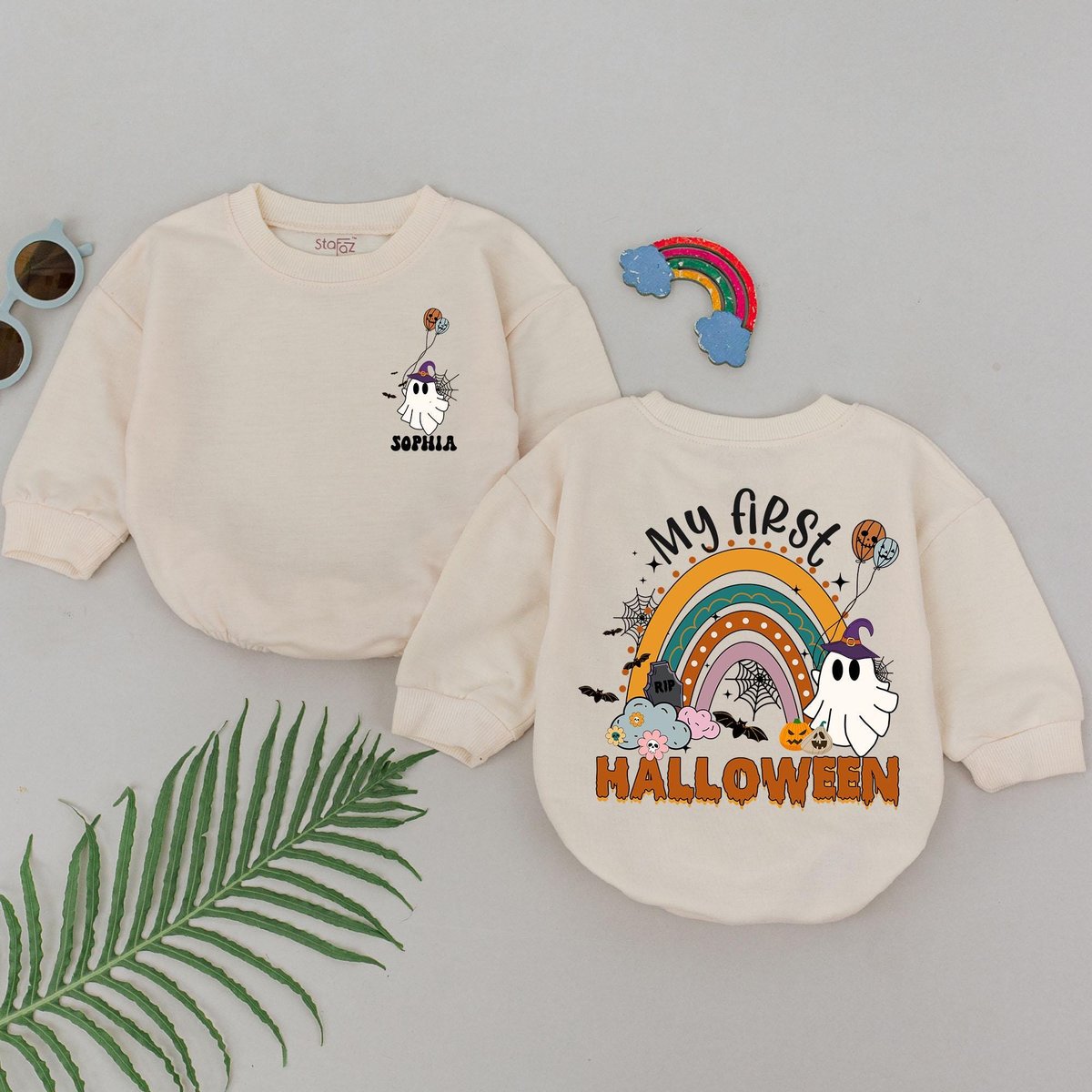Personalized My First Halloween Romper 1st Halloween Baby Romper Baby Shower Gift Baby Boo Outfits N