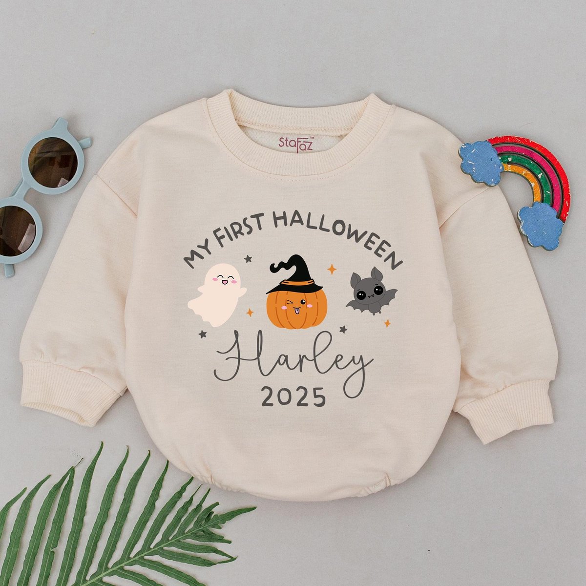 Personalized My First Halloween Romper Custom Name Halloween Bodysuit Halloween Outfit Halloween Bir