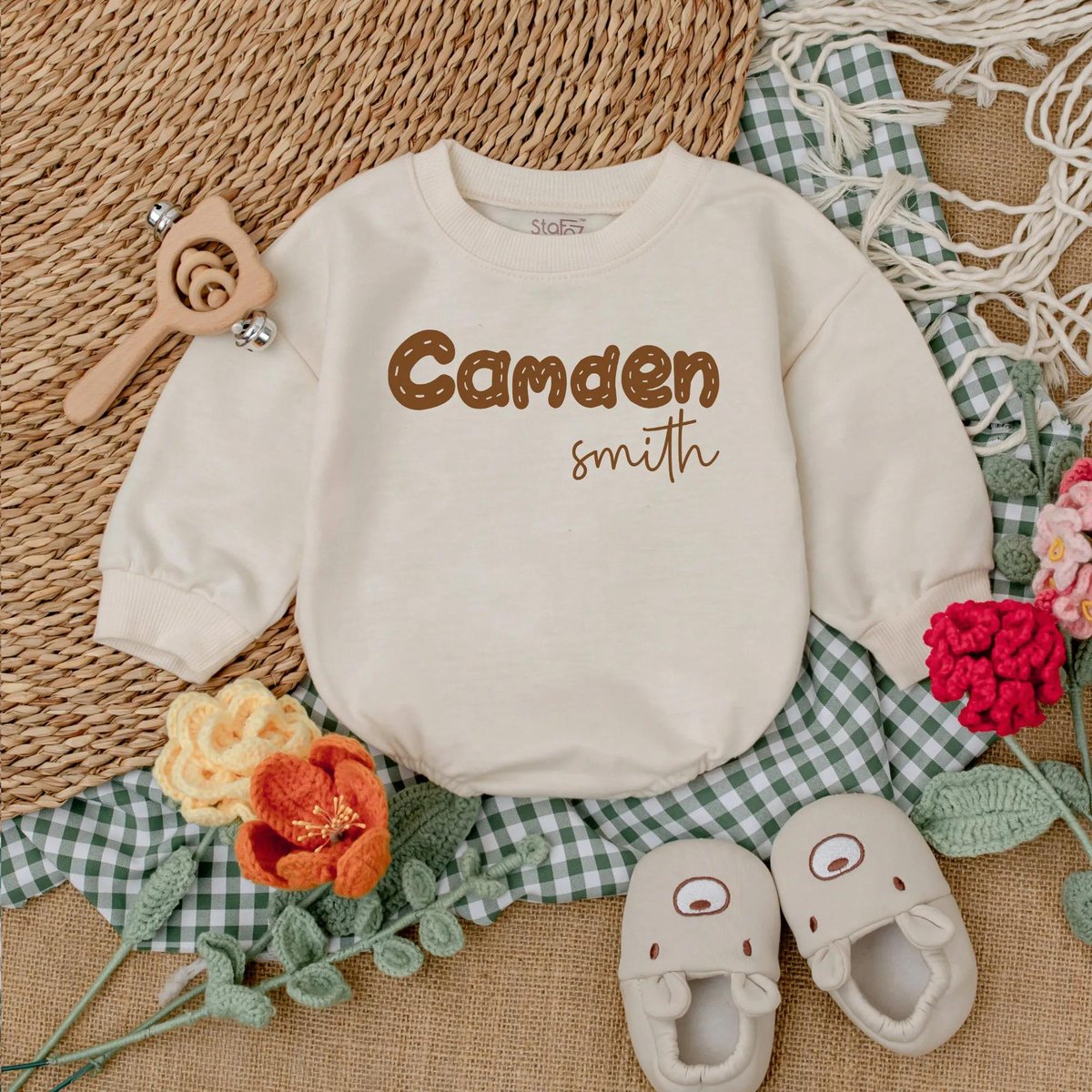 Personalized Name Baby Boy Romper Custom Name Newborn Bodysuit Sweatshirt Romper Baby Shower Gift Ne 188