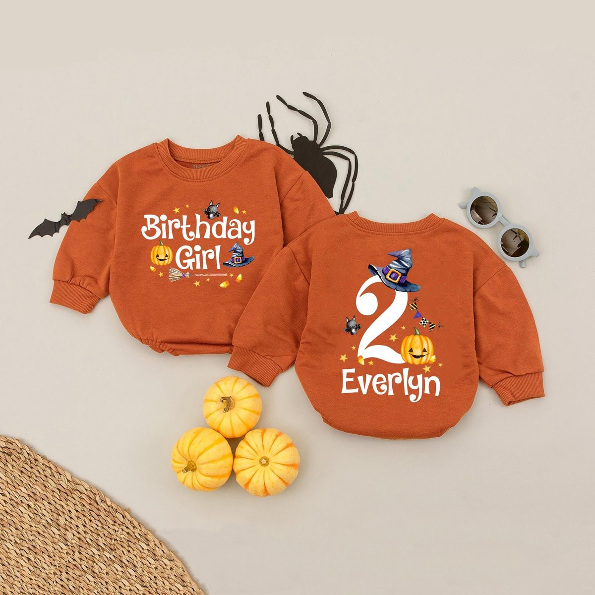 Personalized Name Birthday Halloween Baby Romper Custom Birthday Girl Outfit Magical Birthday Babysu