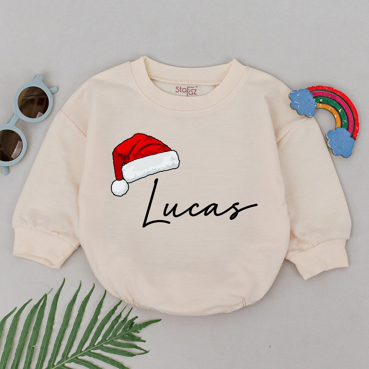 Personalized Name Christmas Baby Romper 1st Christmas Romper Christmas Outfits New Baby Gift Baby Sh