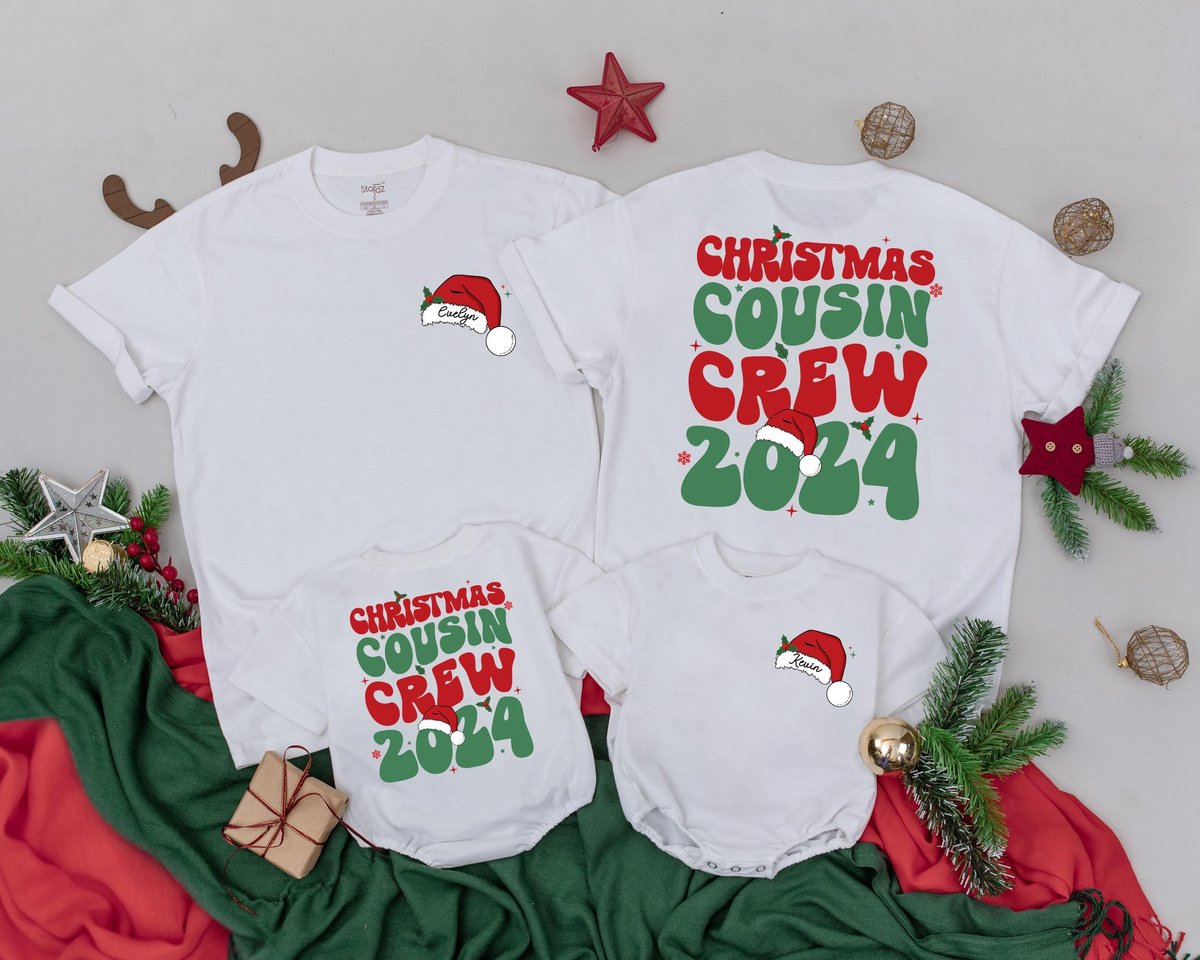 Personalized Name Family Christmas Shirts Christmas Morning Crew Shirts Retro Christmas Mommy and Me 179