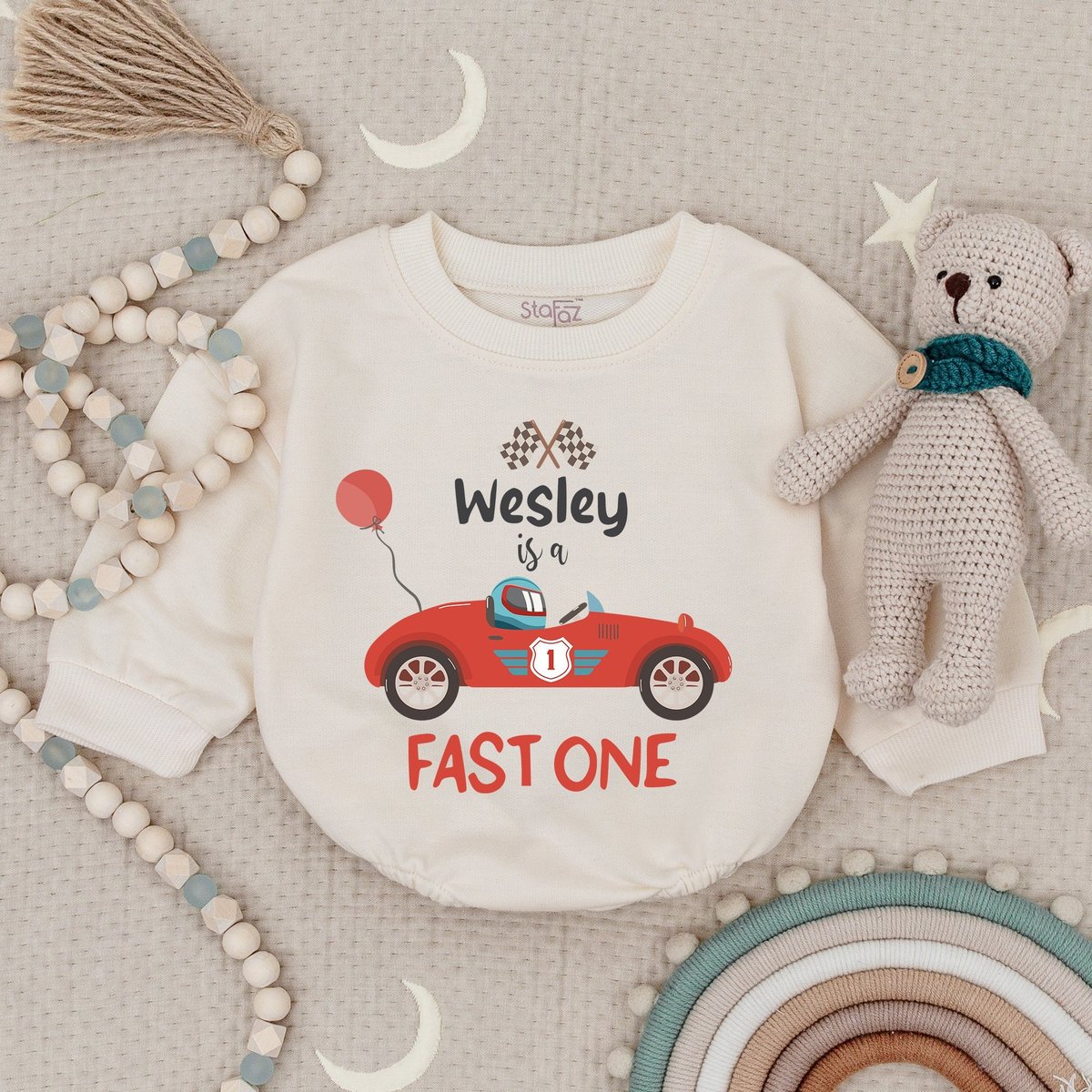 Personalized Name Fast One Bubble Romper Race Car Birthday Fast One Birthday Fast One 1st Birthday S