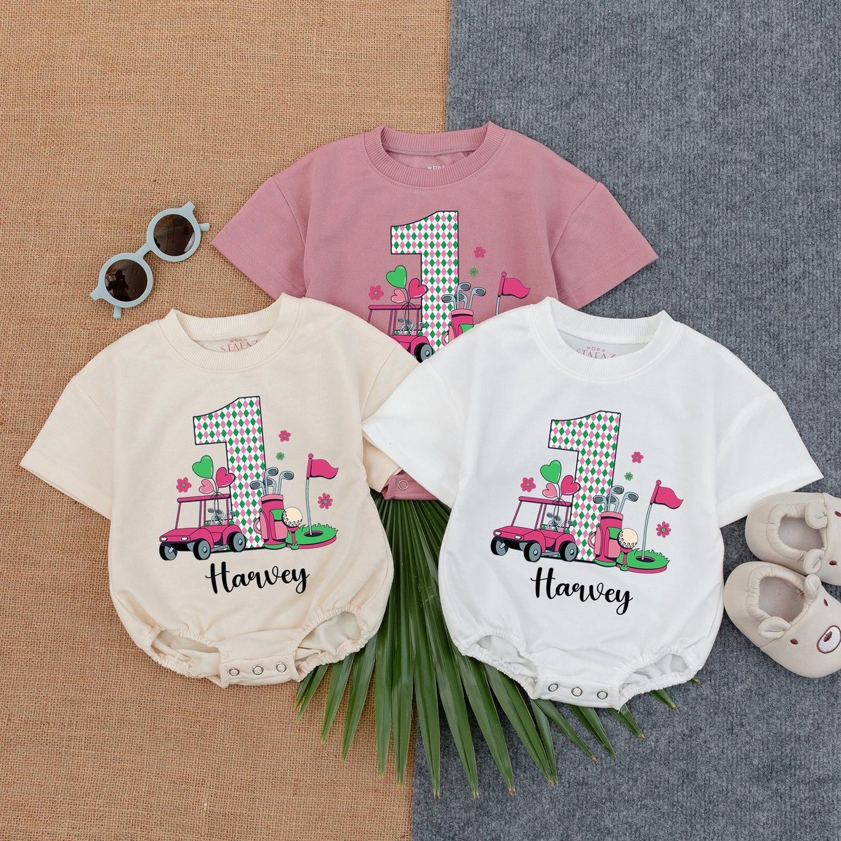 Personalized Name Girl Caddy Baby Romper Sweatshirt Golf Baby Clothes Daddy's Golfing Buddy Outfits 433