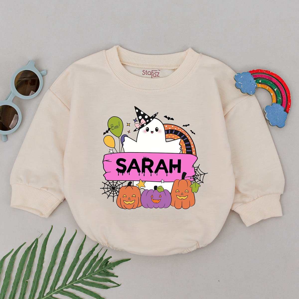 Personalized Name Halloween Romper Halloween Baby Girl Romper Baby Shower Gift Baby Boo Outfit Newbo