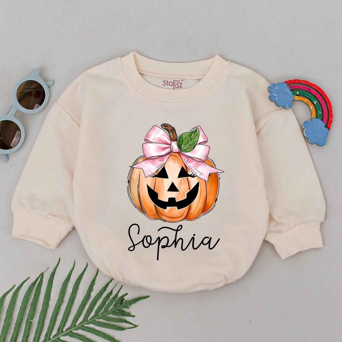 Personalized Name Halloween Romper Baby Boo Outfits First Halloween Baby Girls Romper Baby Shower Gi