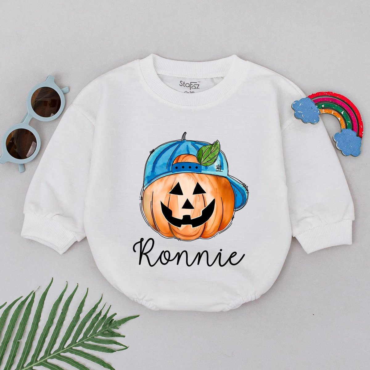 Personalized Name Halloween Romper Baby Boo Outfits First Halloween Baby Boys Romper Baby Shower Gif