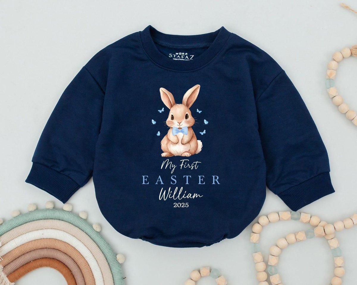 Personalized Name My First Easter Baby Romper Custom Easter Baby Boy Girl Outfit My First Easter Bab