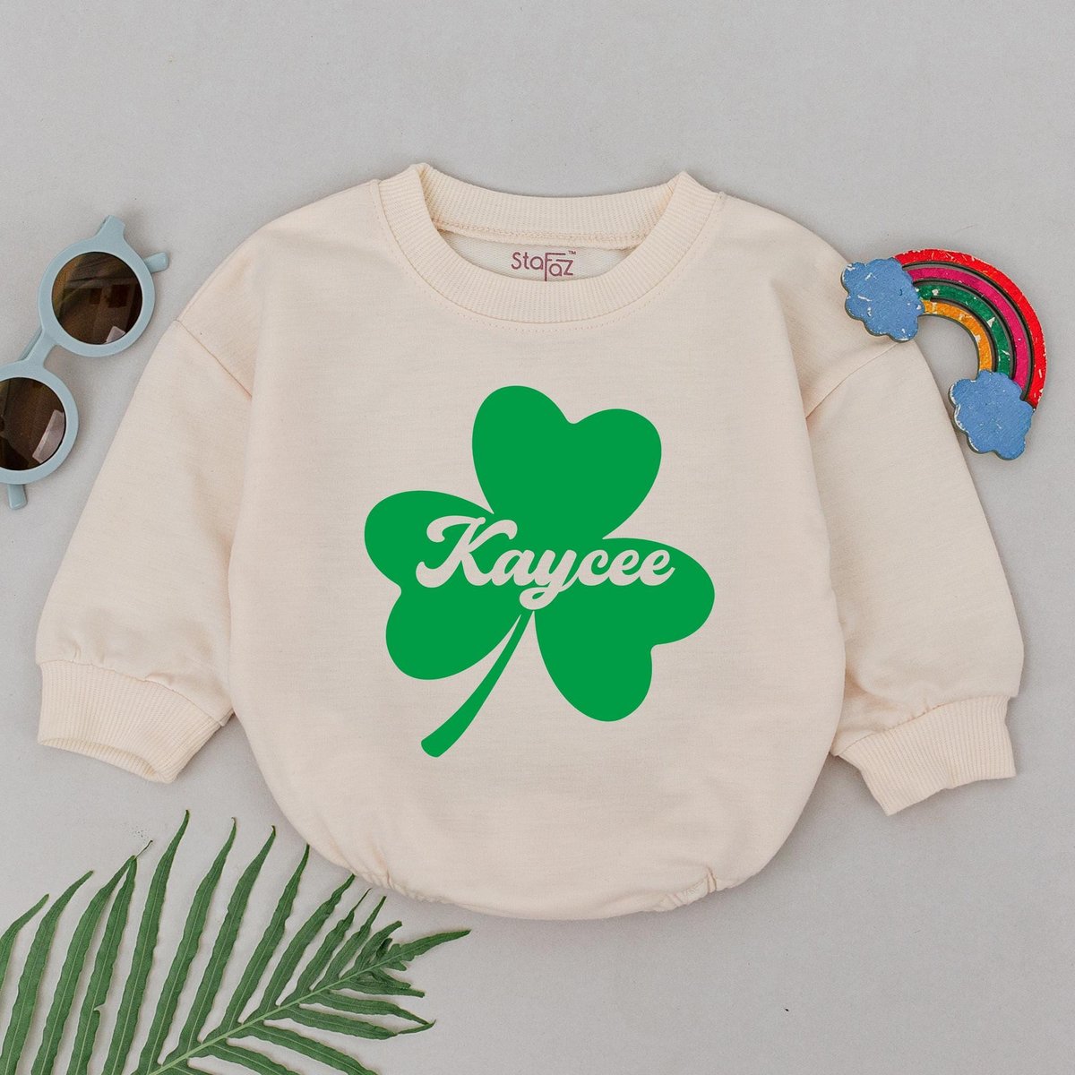Personalized Name Patrick's Day Romper Patrick's Day Shamrock Baby Clothes Baby Shower Gift 1st Pa