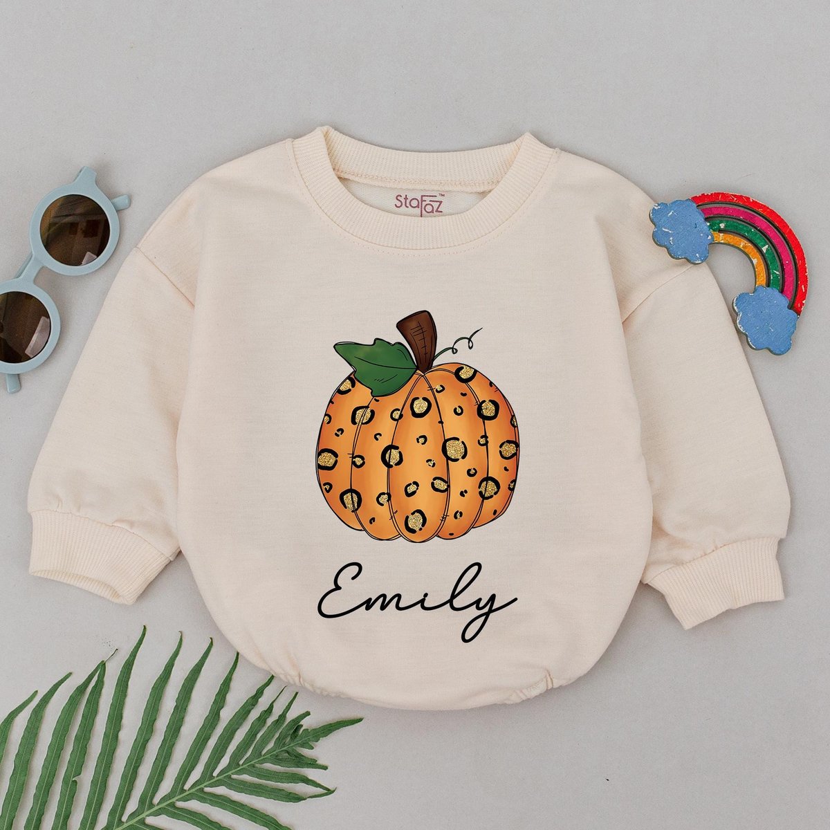 Personalized Name Pumpkin Romper Fall Thanksgiving Outfits Baby Shower Gift Thanksgiving Pumpkin Spi