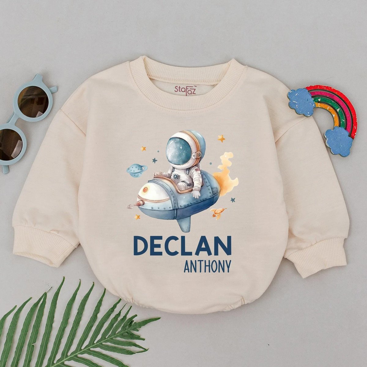 Personalized Name Space Birthday Romper First Trip Around The Sun Romper 1st Birthday Boy One Candle