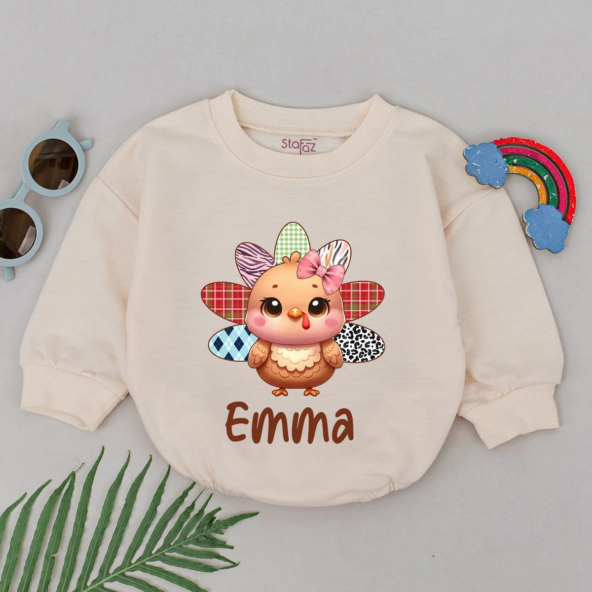 Personalized Name Thanksgiving Romper Turkey Baby Romper 1st Birthday Thanksgiving GiftFirst Thanksg
