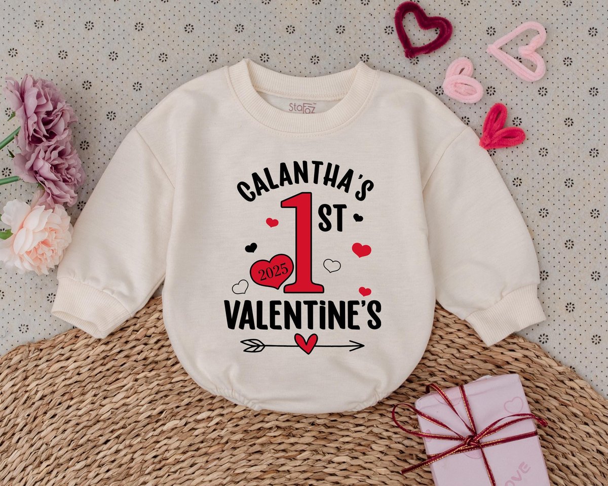 Personalized Name Valentine Kids Valentines Day Baby Romper 1st Valentines Day Outfits Baby Bodysuit