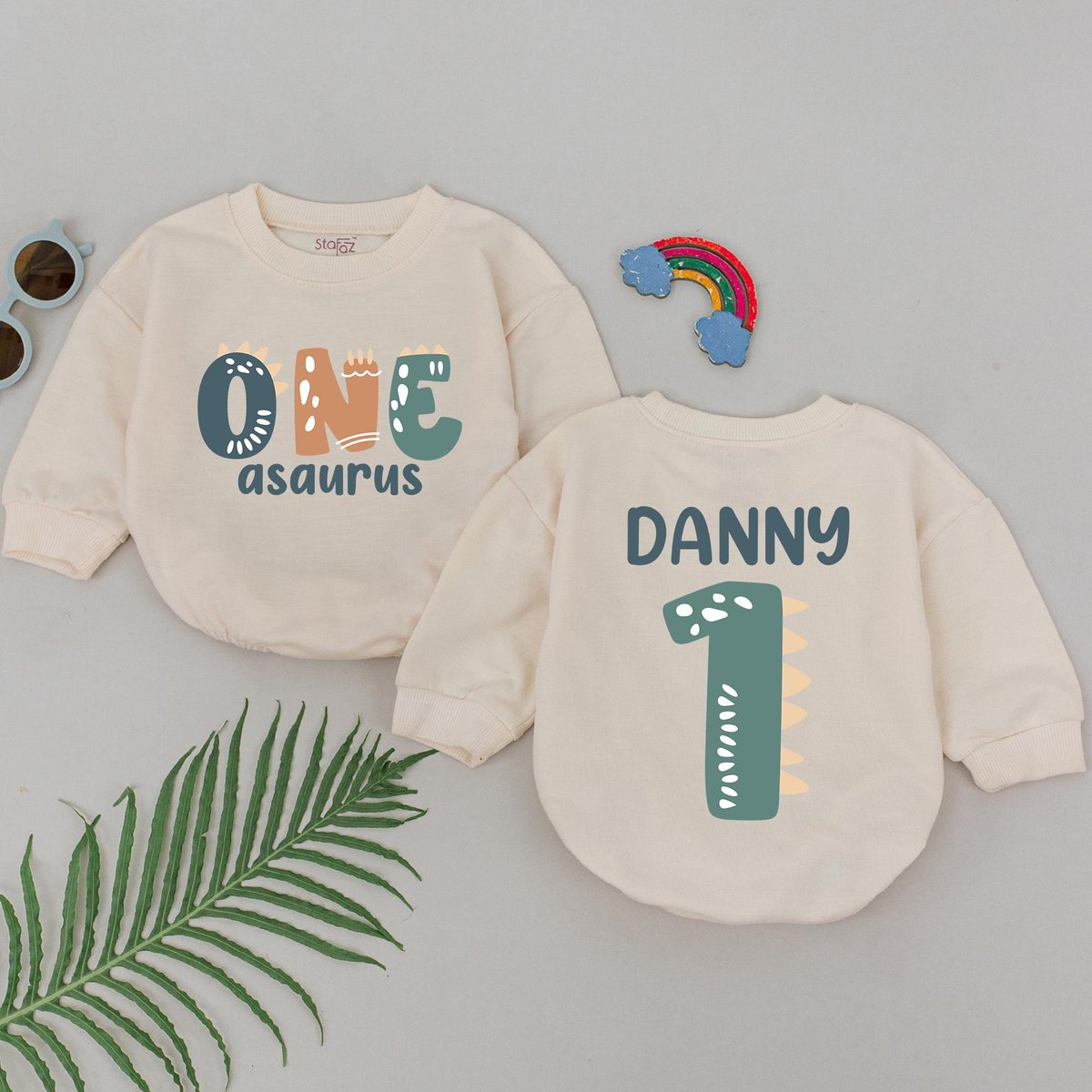 Personalized One-A-Saurus Birthday Romper Dinosaur Bodysuit Universal Studios Universal Outfit Dinos