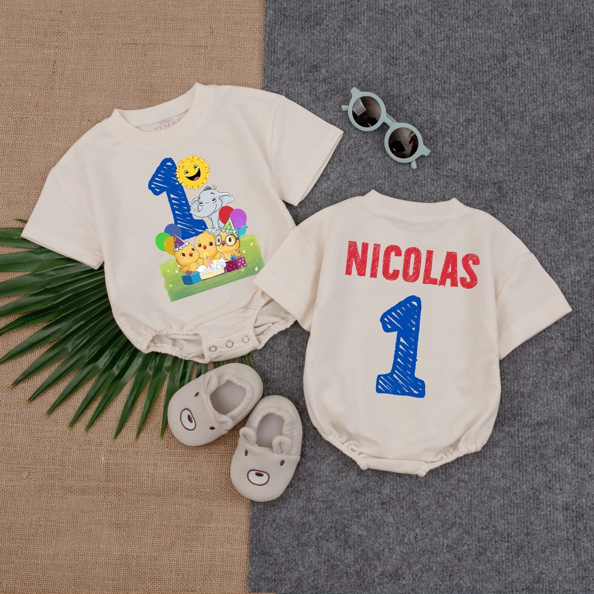 Personalized One Birthday T shirt Romper Wild One Baby Jungle Zoo Safari Birthday Bodysuit Animal Ba 188