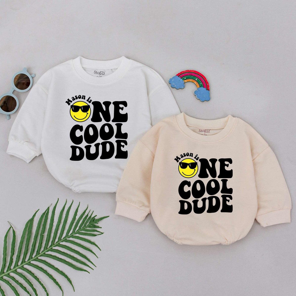 Personalized One Cool Dude Birthday Romper First Birthday Romper 1st Birthday Boy One Happy Dude Bir