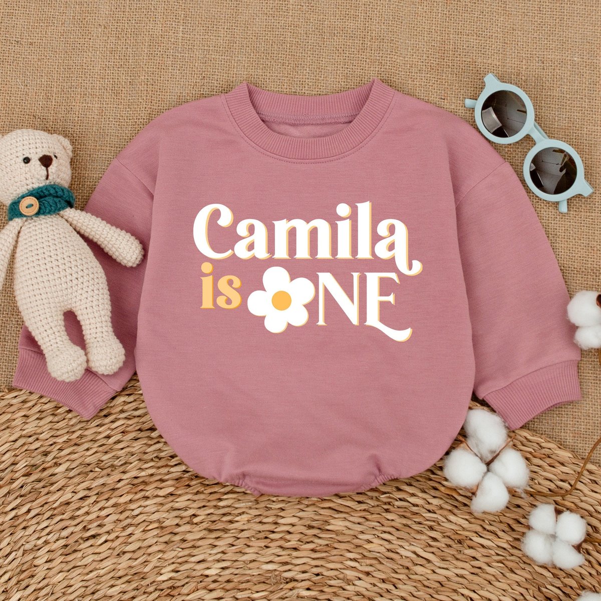 Personalized One Groovy Girl Romper Daisy 1st Birthday Bodysuit Retro Daisy Outfit Baby Birthday Sma 169