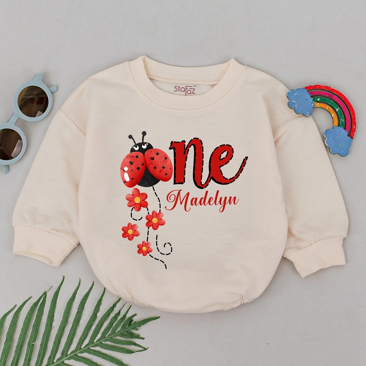 Personalized One Ladybug Birthday Romper Ladybug First Birthday Bodysuit Birthday Girl Outfit Ladybu