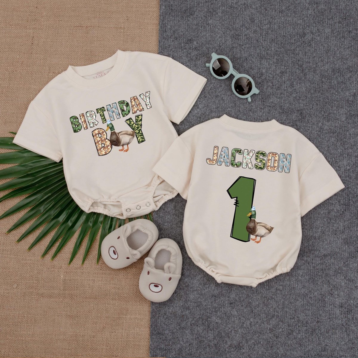 Personalized One Lucky Duck Baby Romper Cute Lucky Duck Baby Clothes First Birthday Baby Outfit Mall 188