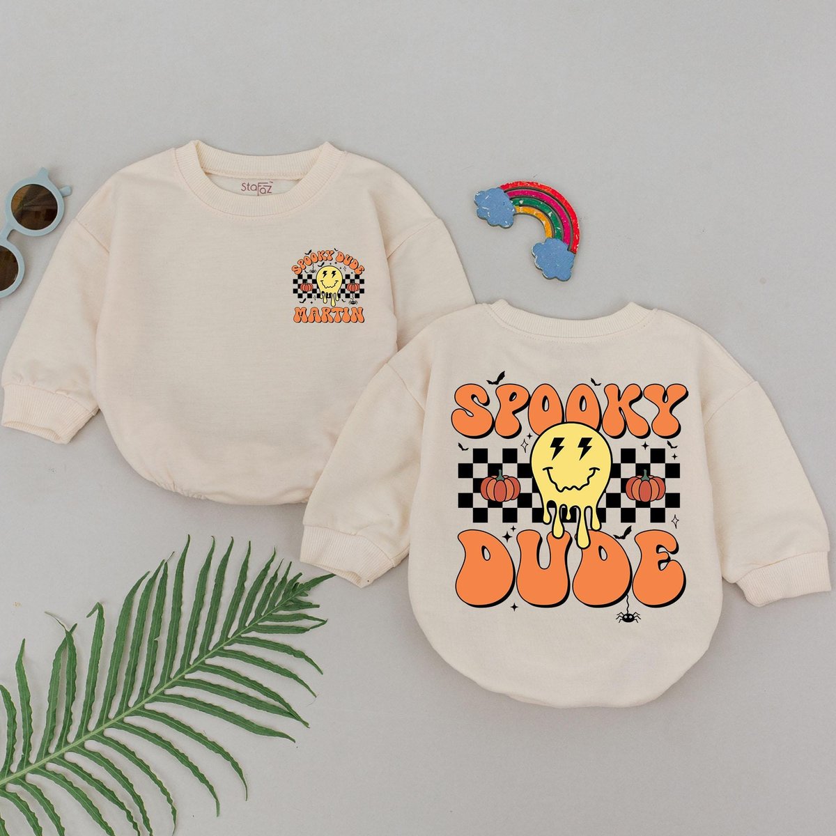 Personalized One Spooky Dude Romper First Halloween Baby Romper Baby Shower Gift Baby Boo Outfits Ne