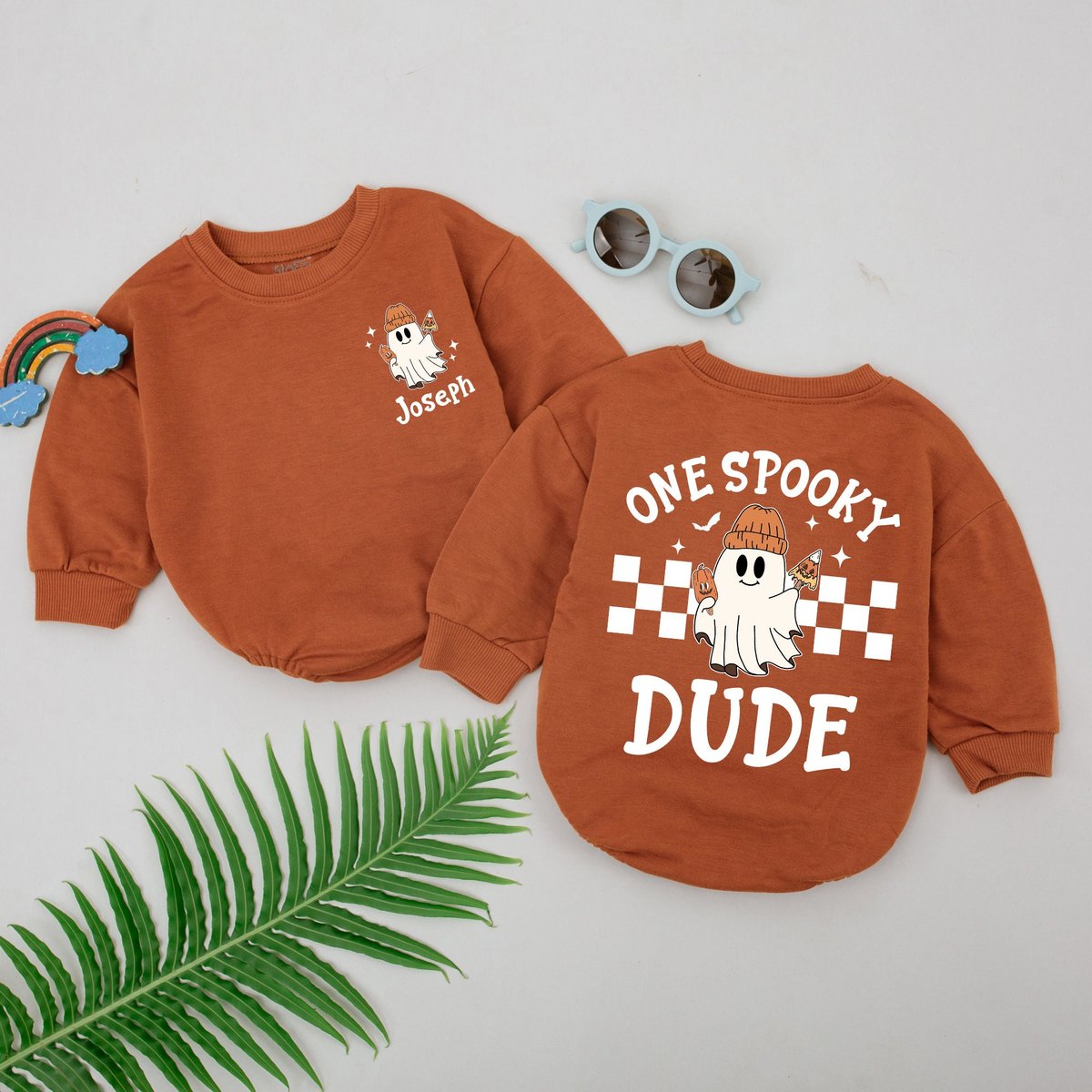 Personalized One Spooky Dude Romper First Halloween Baby Romper Baby Shower Gift Baby Boo Boys Outfi