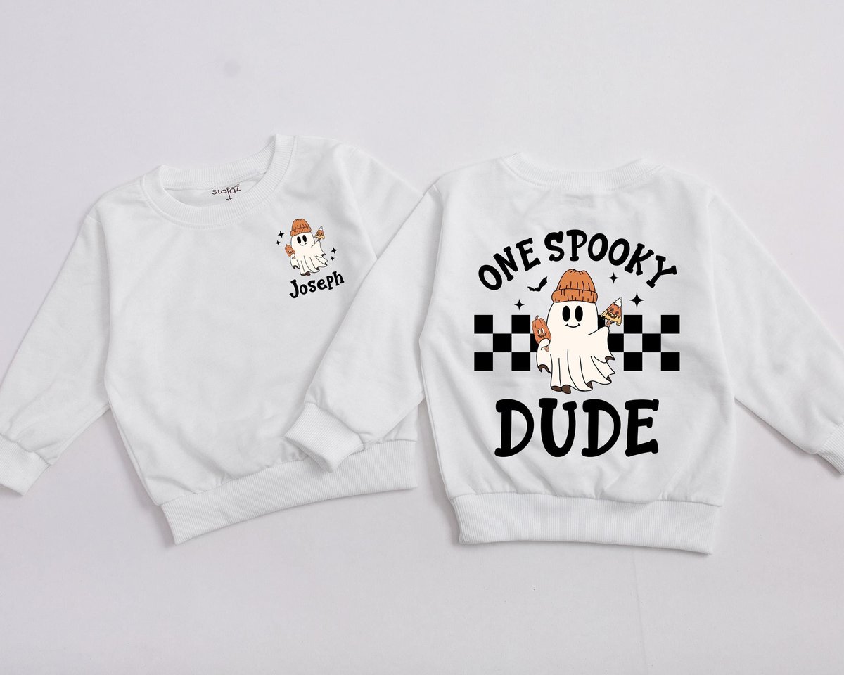 Personalized One Spooky Dude Sweatshirt First Halloween Baby Sweatshirt Baby Boo Boys Outfits Hallow