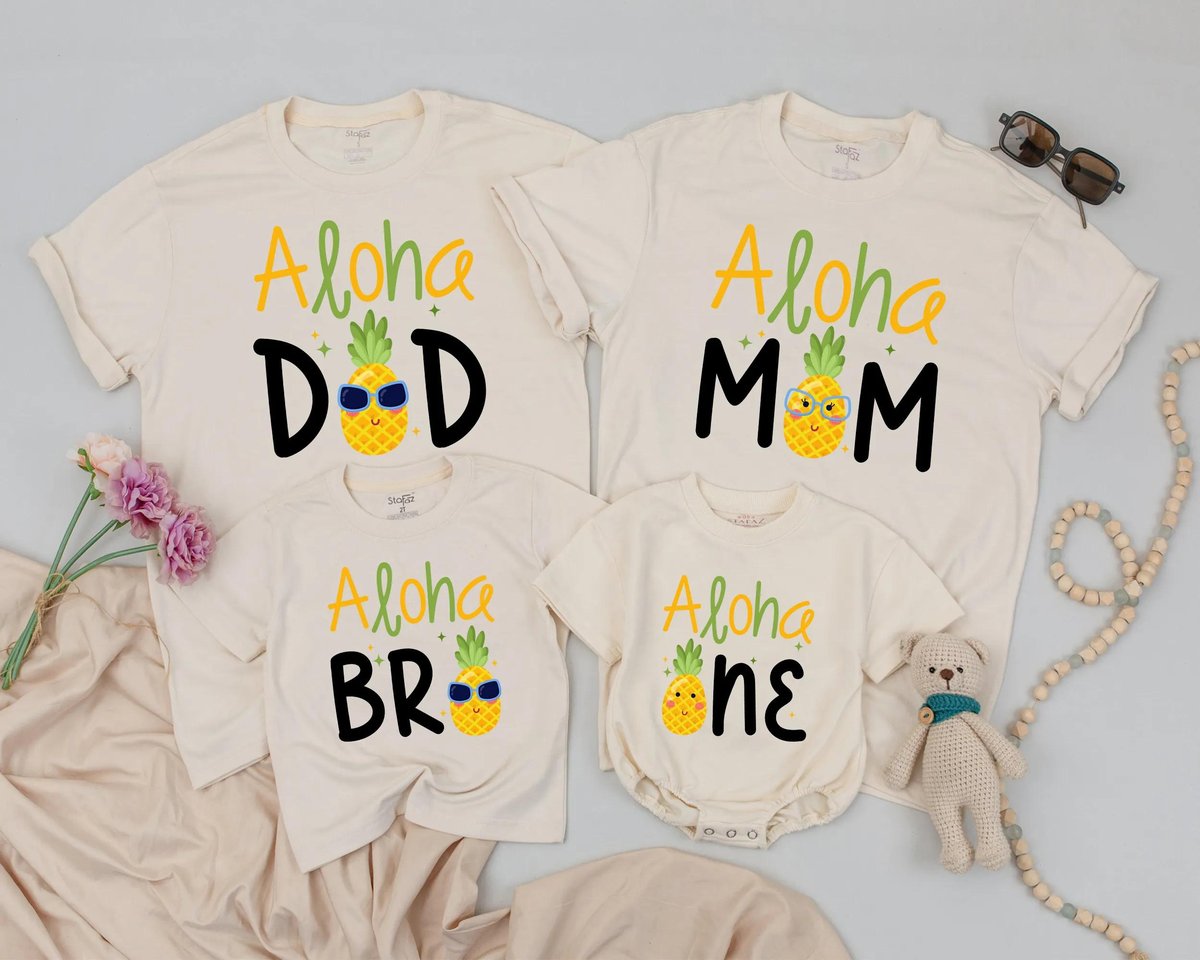 Personalized Pineapple Birthday Shirts Aloha One Birthday Theme Shirts Family Matching Hawaiian Birt 436