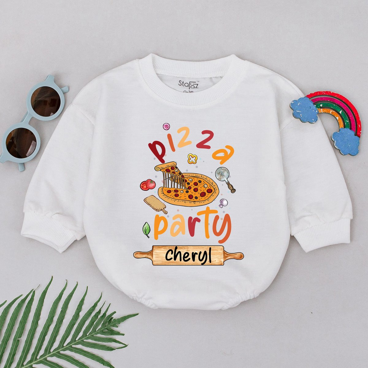 Personalized Pizza Party Romper Slice Slice Baby Romper Custom Name Pizza Romper Foodie Gifts Newbor