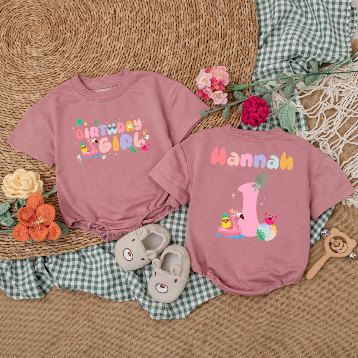 Personalized Pool Party First Birthday Romper Summer Birthday Girl Bodysuit Girl Pool Birthday Party 187