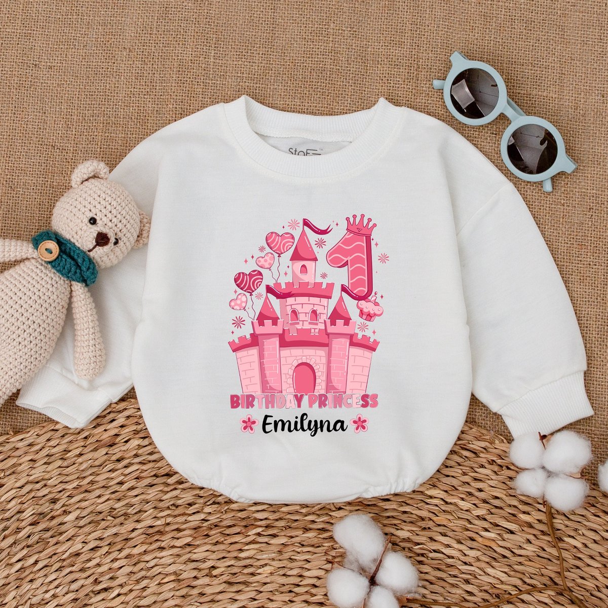 Personalized Princess Castle Birthday Romper Castle First Birthday Bodysuit Birthday Girl Outfit Sma 169