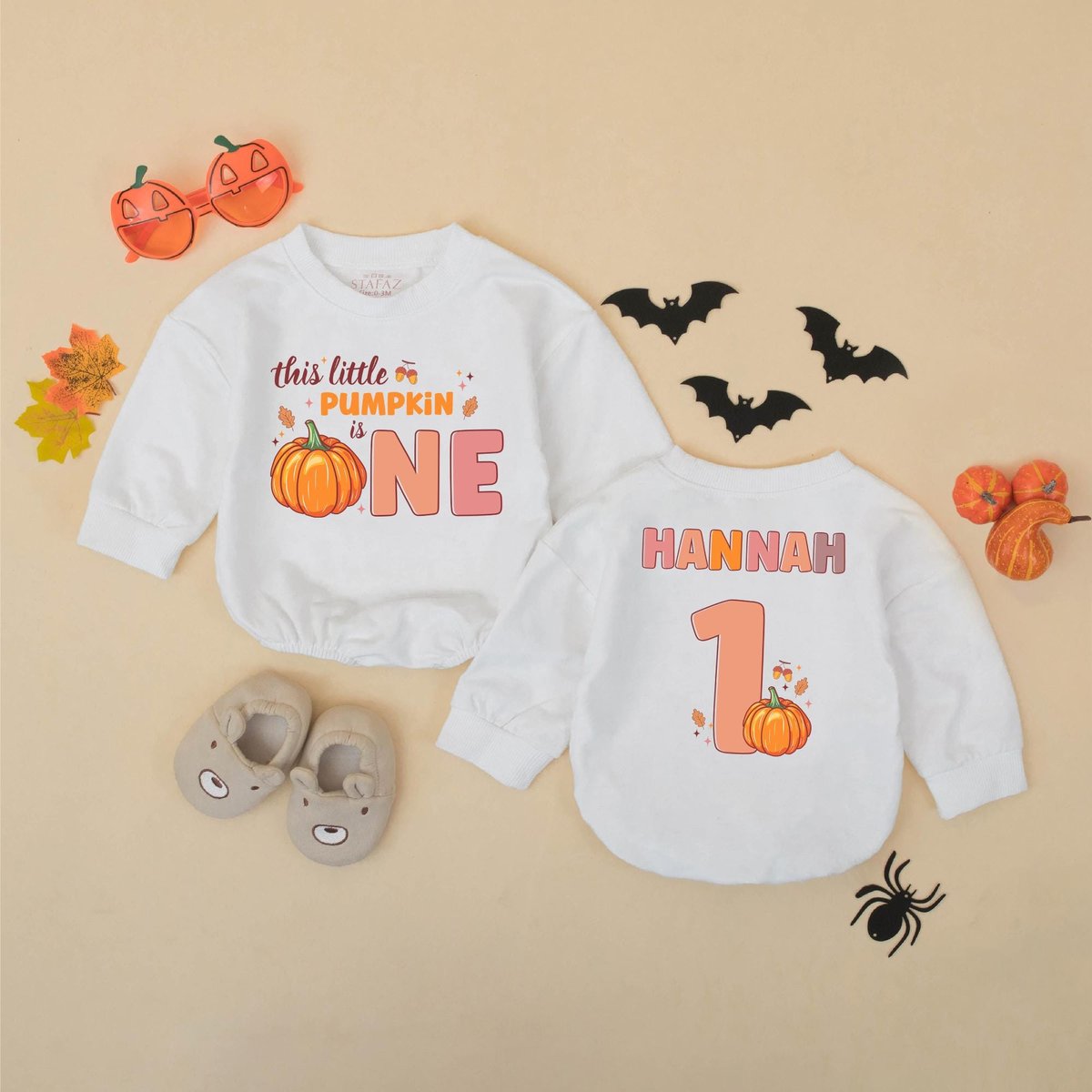 Personalized Pumpkin First Birthday Baby Romper This Little Pumpkin Is One Outfit Fall 1st Birthday 432