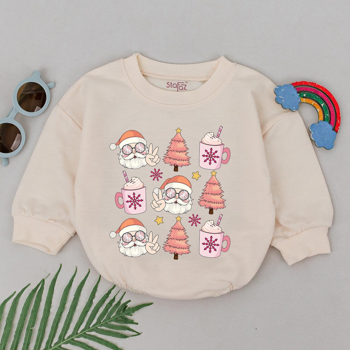 Personalized Retro Christmas Romper Groovy 1st Christmas Romper Baby Shower Gift Christmas Outfits N