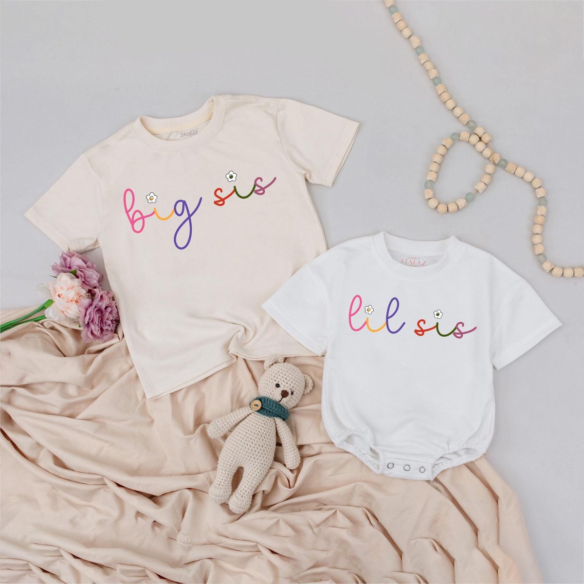 Personalized Sibling Shirts Big and Little Sis Matching Shirts Cute Big Sister Toddler Shirt Baby An 188