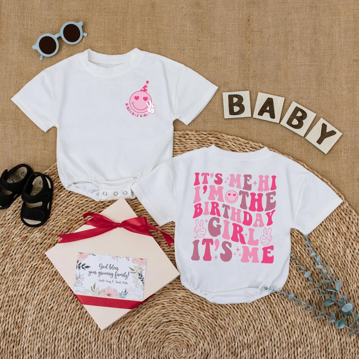 Personalized Smile Face Birthday Girl Baby Romper Groovy Retro Wavy Birthday Baby Bodysuit First Bir 431
