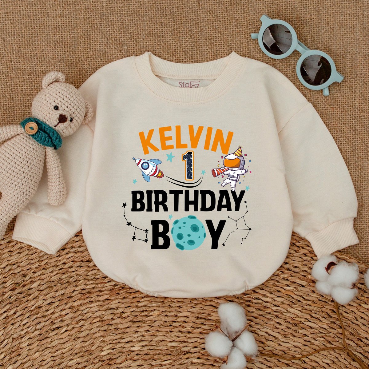 Personalized Space Birthday Boy Romper First Trip Around The Sun Bodysuit Astronaut Birthday Sweatsh 169