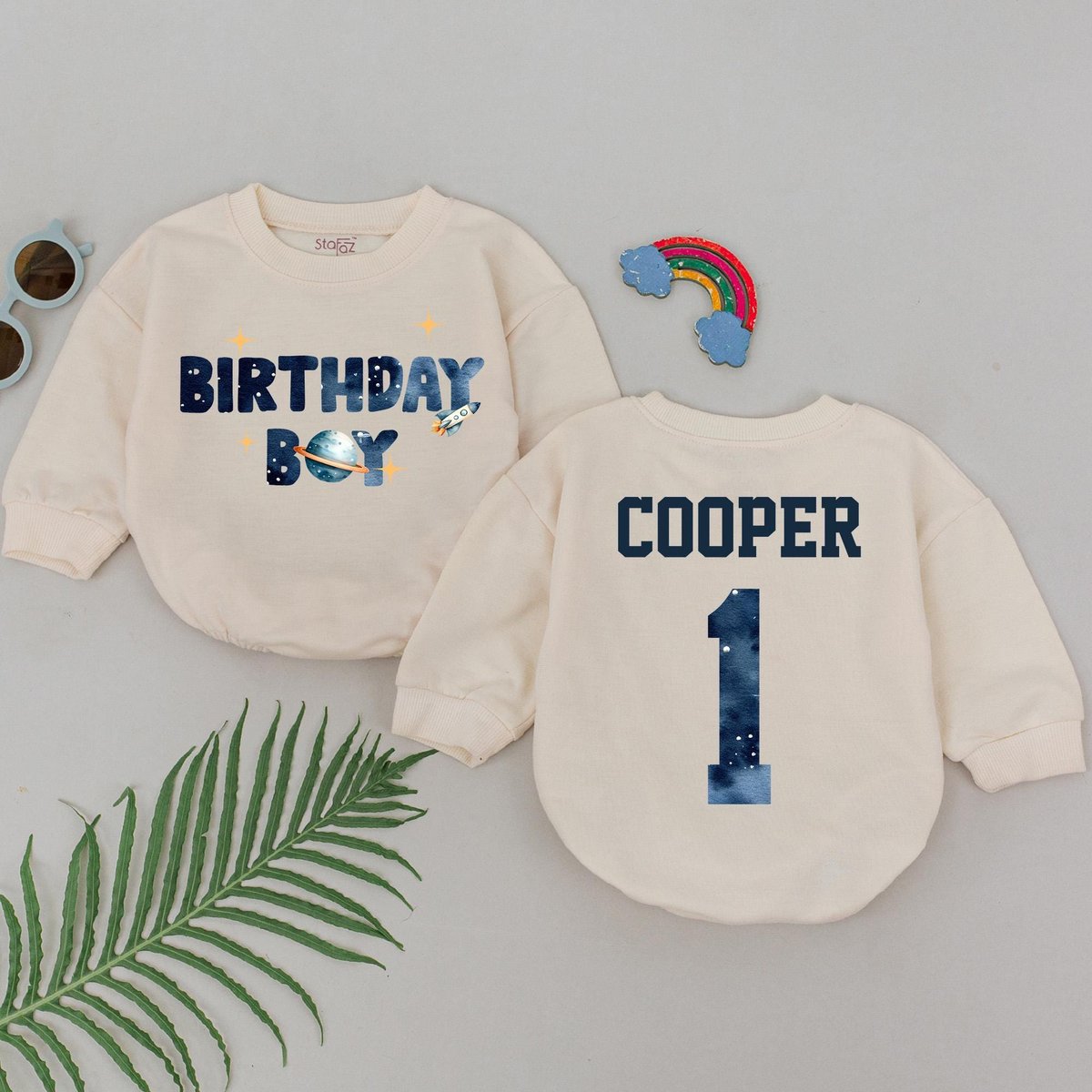 Personalized Space Birthday Boy Romper First Trip Around The Sun One Candle Outfit Newborn For Boys