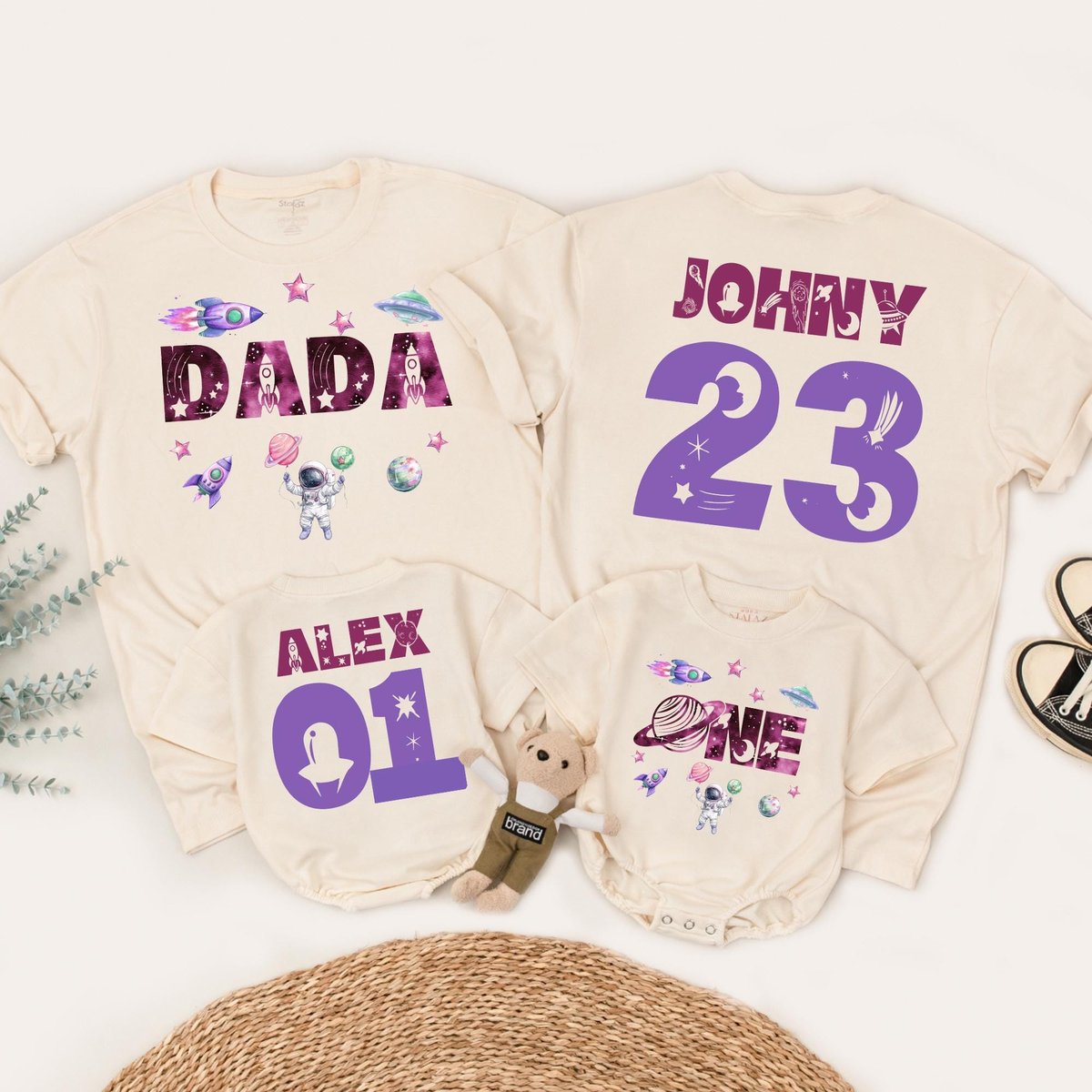 Personalized Space Birthday Family T Shirt First Trip Around The Sun 1st Birthday Boy One Candle Fam 187